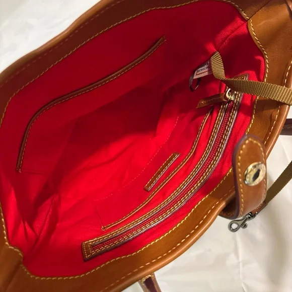 Dooney & Bourke Chestnut Brown Leather Pocket Tote - Picture 12 of 12